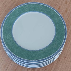 Set of 5 Villeroy and Boch Switch 3 Costa Porcelain, Dinner Plates 10 5/8"